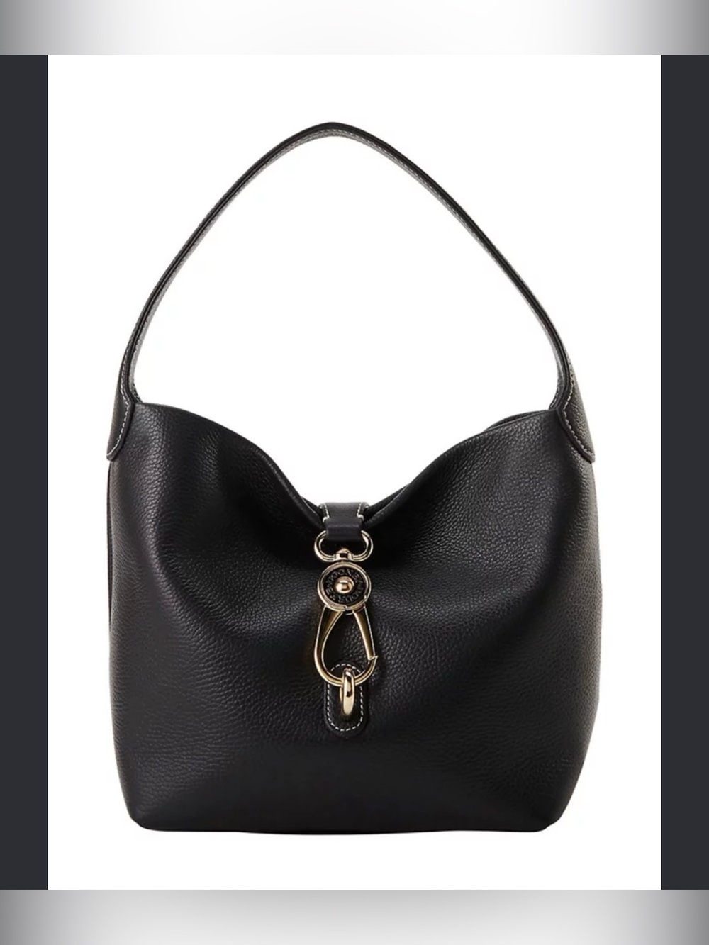 Dooney and Bourke Luca large Pebbled Leather Front Lock hobo style Shoulder bag